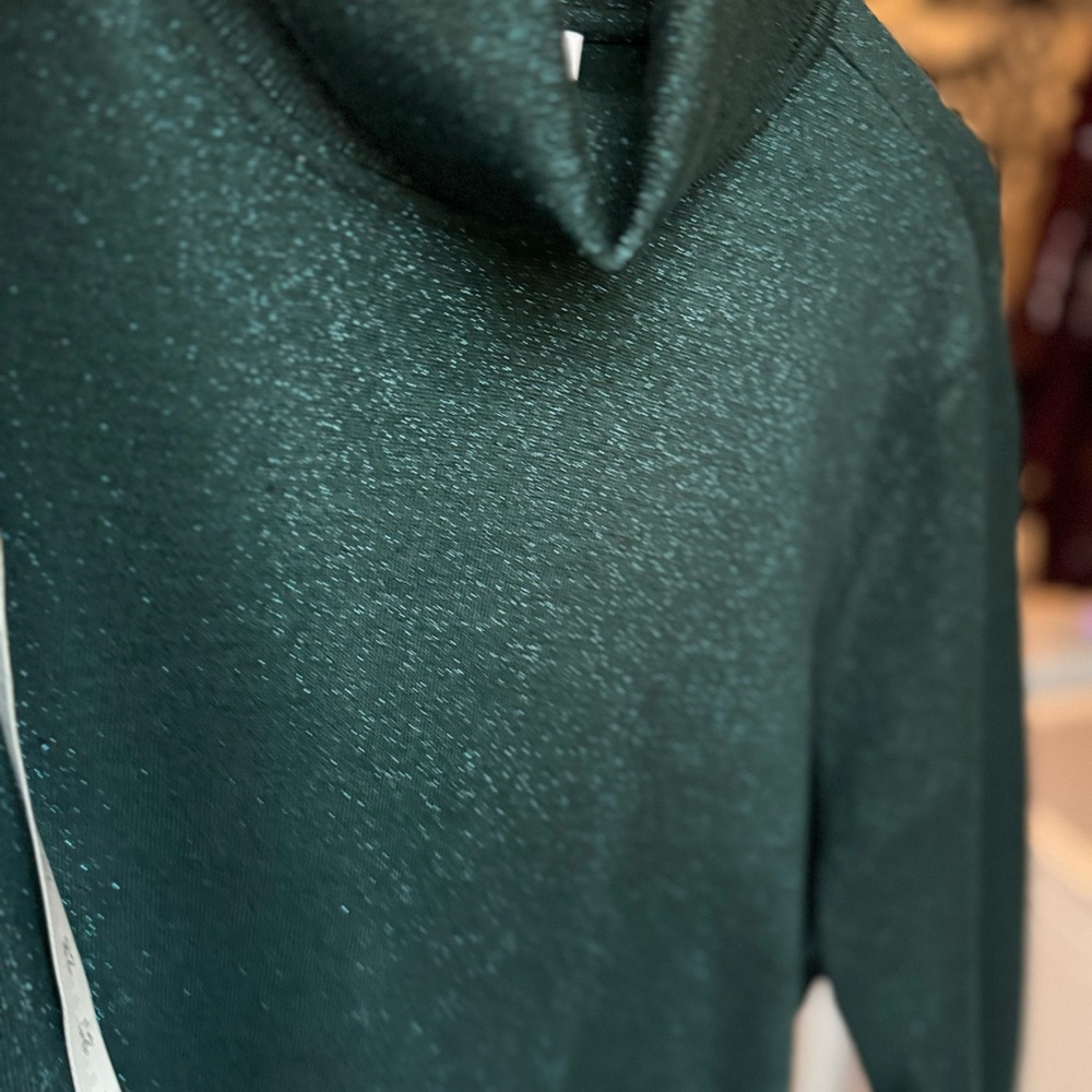 Chico's Shimmering Dark Green Turtleneck